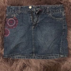 Dark wash denim skirt
